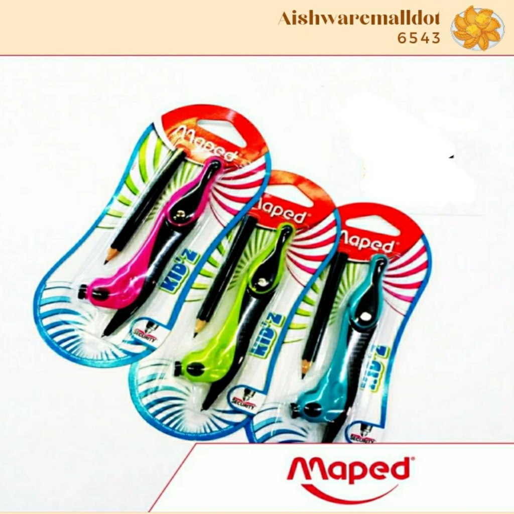 

Jangka dan pensil Maped Kid Z flexibel untuk alat tulis, warna biru