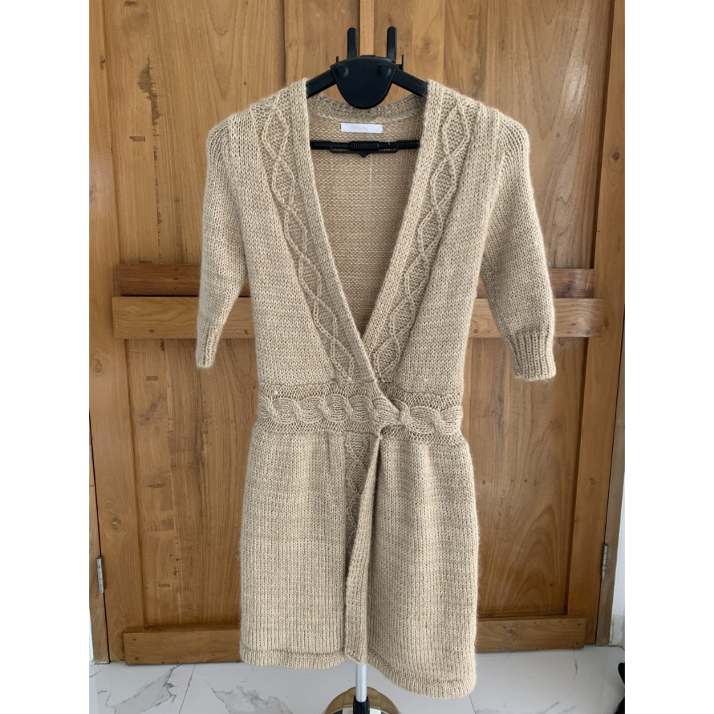 Rodarte cream light brown sweater dress // size S