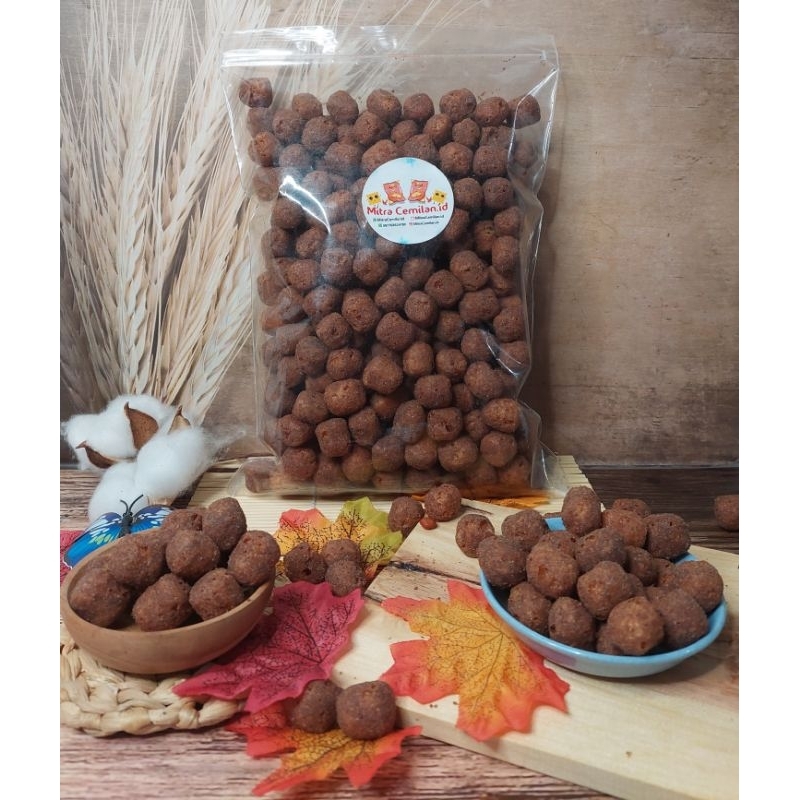 CHIKI BALL COKLAT 500GRAM, BOLA CHIKI COKLAT, JAJANAN ANAK JADUL COKLAT // JAJANAN COKLAT MITRACEMIL