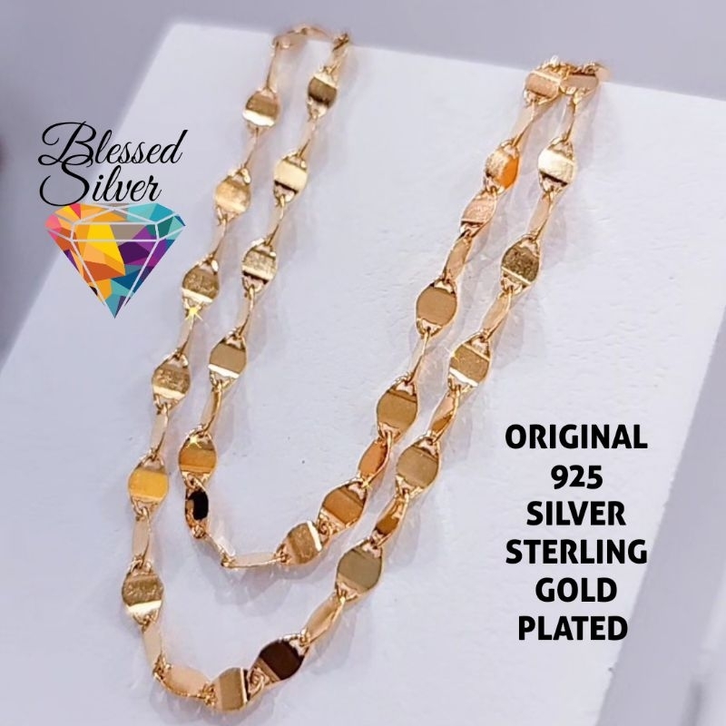 KALUNG PERAK ASLI 925  LAPIS EMAS MODEL TOSCANO 45CM