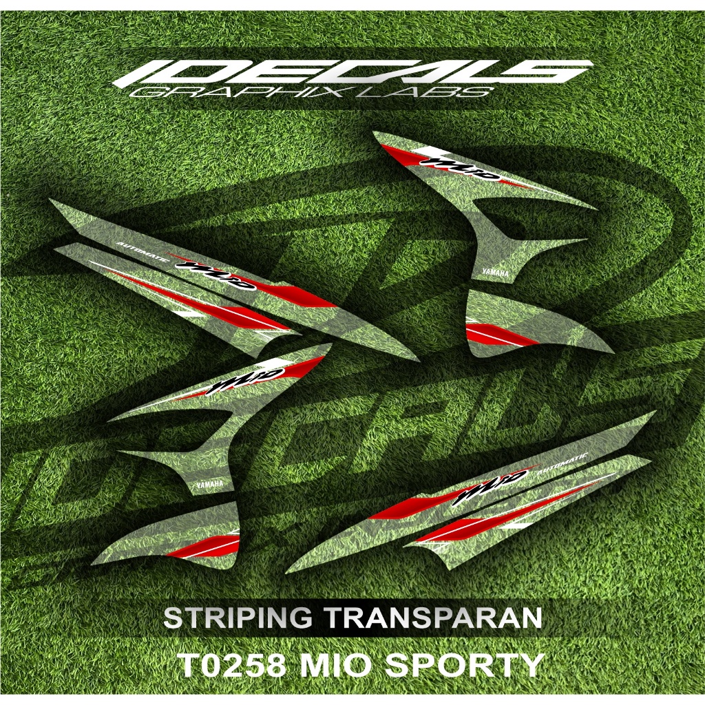 T0258 Sticker striping transparan motor mio sporty simple bisa request desain