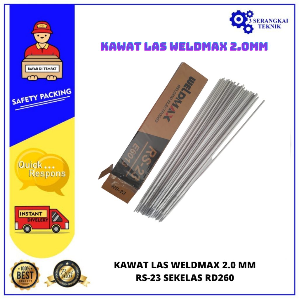 [ECER] Kawat Las WELDMAX 2.0 x 300 mm RS-23 Sekelas NIKO RD260 Jual Per Batang