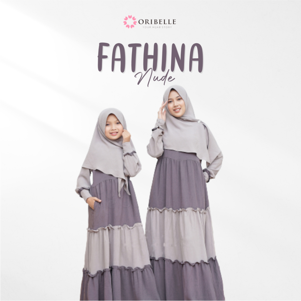 Gamis Ruffle Fathina Dress Muslimah Nude By Oribelle