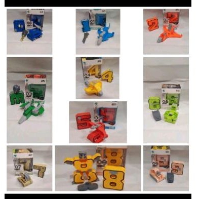 mainan robot angka deformed gogo angka 0123456789 robot angka kado murah
