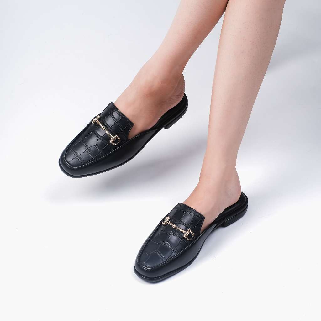 CEKHAS - Wilona Black Mules Wanita