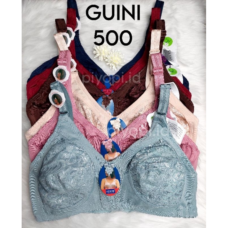 BRA Jumbo Guini 500 Tanpa Kawat Semi Brukat BH Wanita Cup B