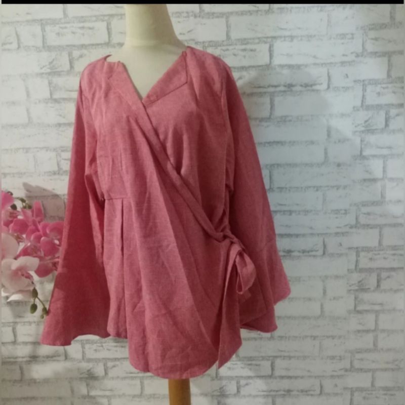 Blouse polos big size/Blouse kimono big size/Blouse wanita big size