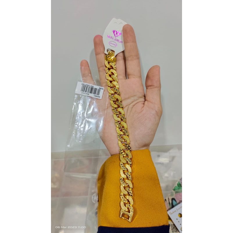 GELANG RANTAI SISIK NAGA KUNING EMAS YXY