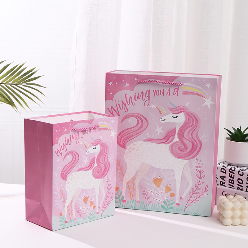 

LITTLE O Unicorn Glitter Birthday Paper Bag Kantong Ultah Anak Dewasa Paperbag kantong hampers ultah