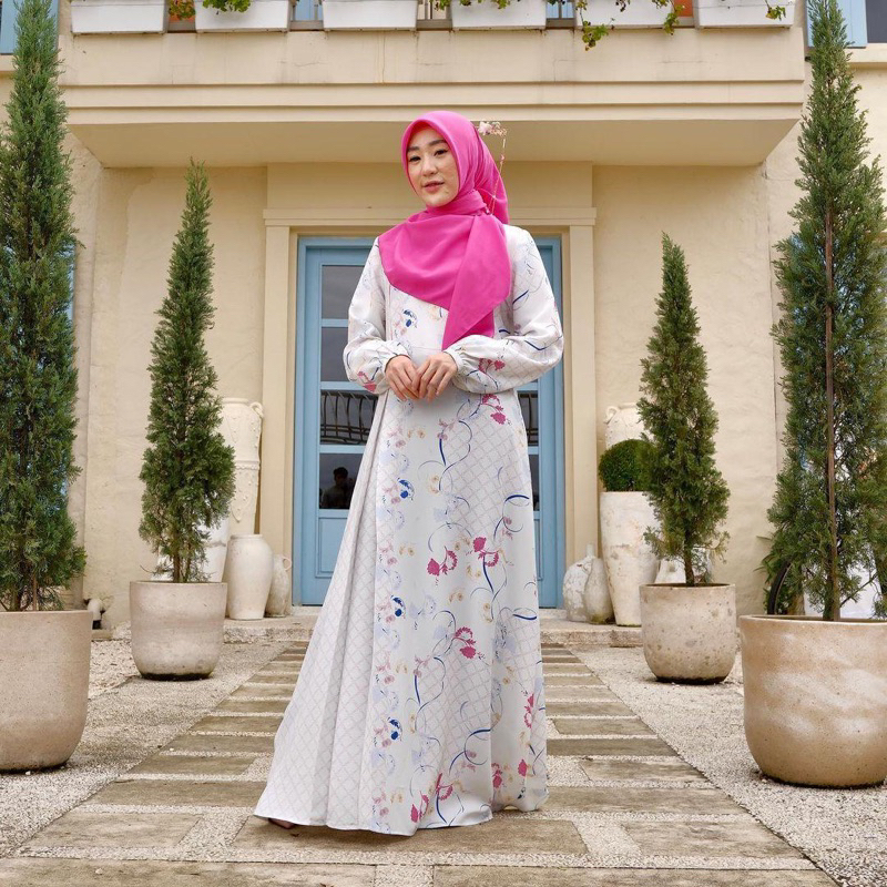 Gamis Motif Muslim Wanita Haruma Dress Zoya