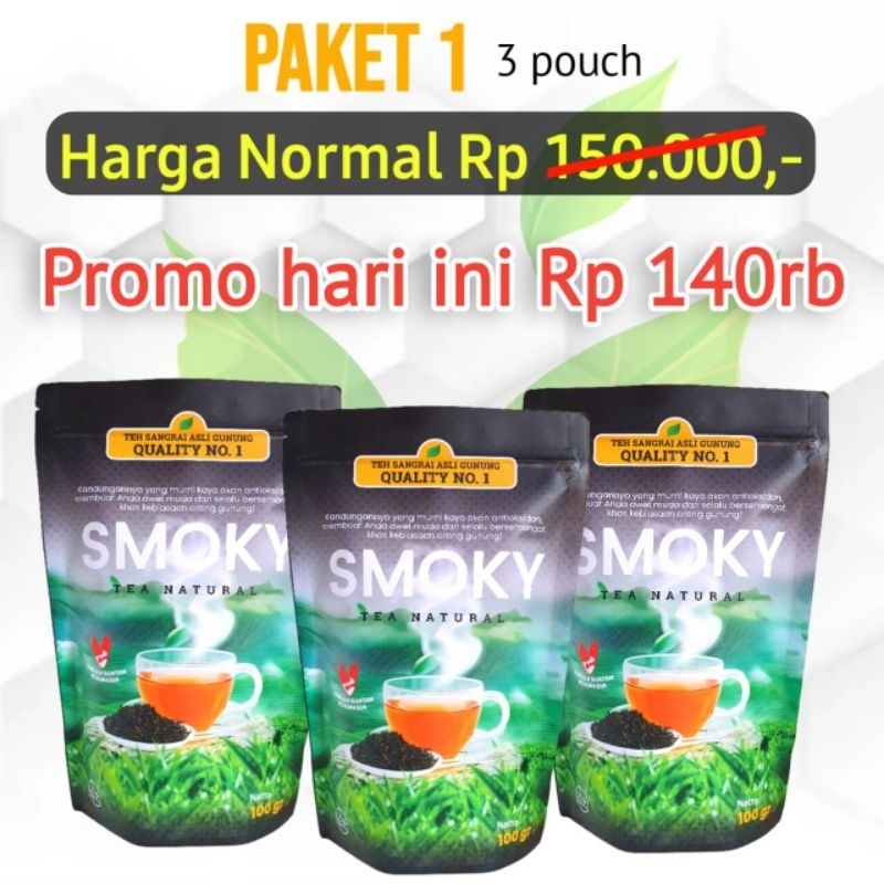 

TEH KESEHATAN ANTIOKSIDAN TINGGI SMOKYTEA | DETOKS USUS | PAKET 3POUCH SMOKY TEA | RESEP TEH SEHAT PENINGGALAN JEPANG!