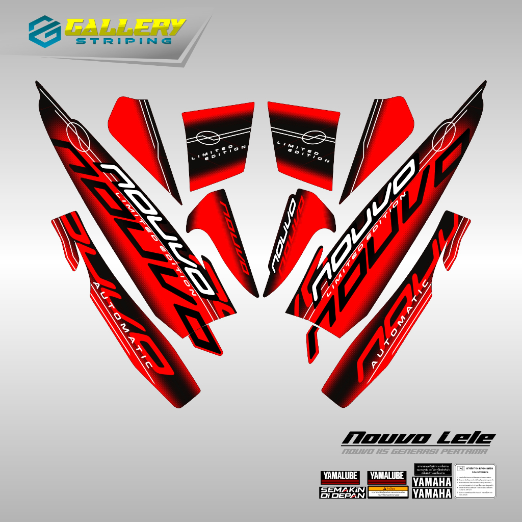 Striping Nouvo Lele 115 Limited Edition Motif 2 Nouvo GO Stiker Nouvo Lele Malaysia Sticker Nouvo Or