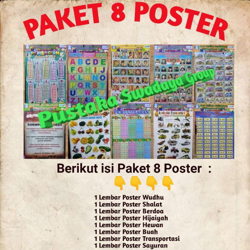 

Paket 8 Poster Edukasi Anak - Bestseller