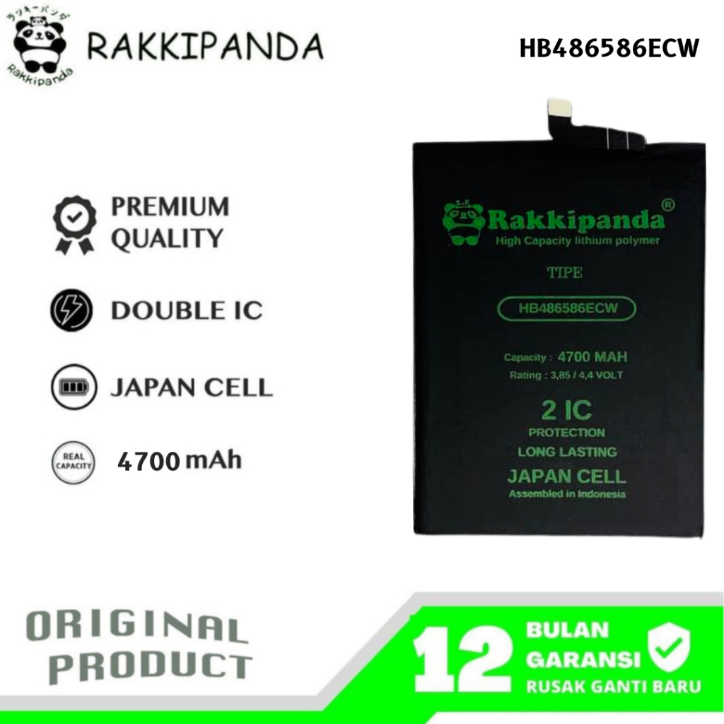 RakkiPanda - HB486586ECW P40 Lite/Mate 30/Mate 30 Pro/Nova 6 SE/Nova 7i/Honor View 30 Batre Batrai B