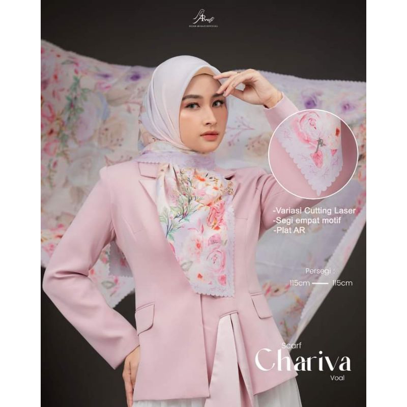 Chariva Scraft Arrafi Segi empat Motif Arrafi Scraft Arrafi Terbaru Jilbab Arrafi