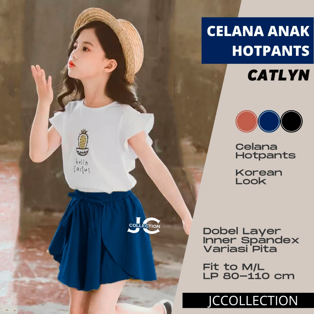 Celana Pendek Anak Perempuan Umur 8 Tahun - 14 Tahun Catyln / Rocela Rok Celana Pendek Sifon Casual 