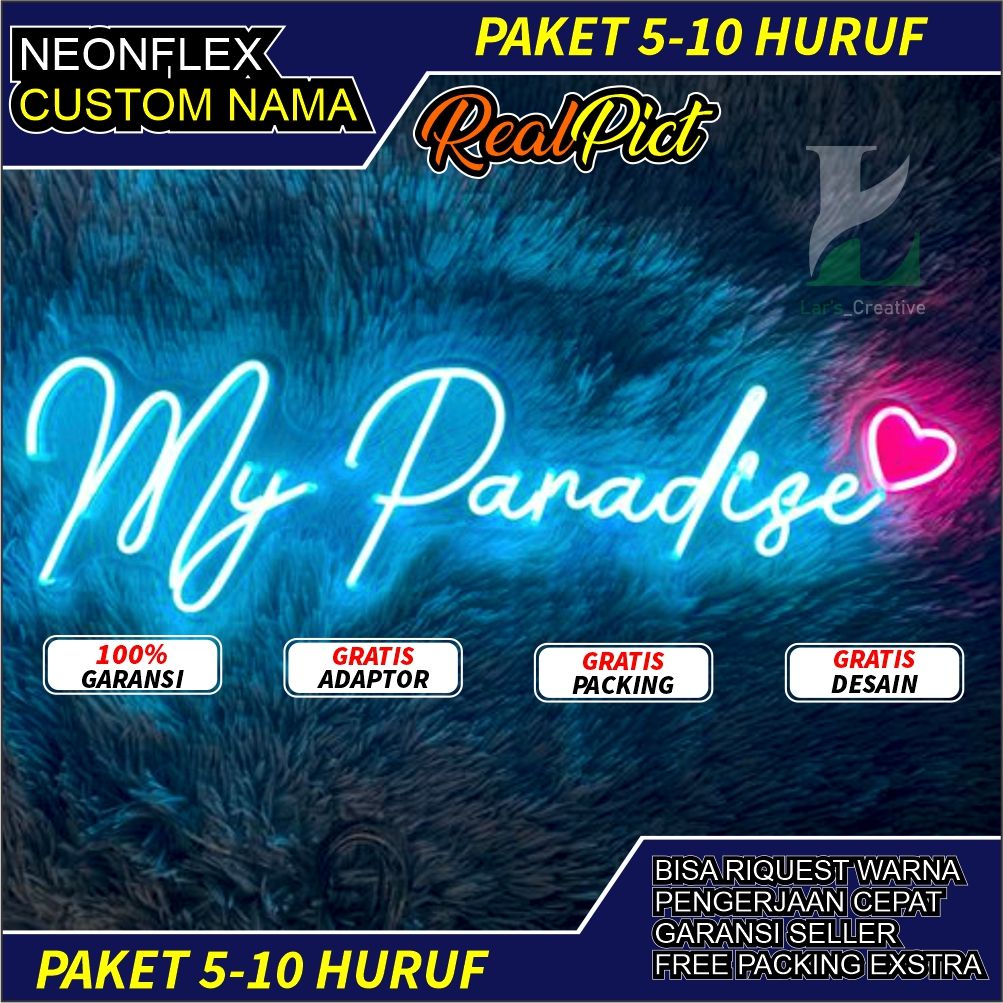 NEONFLEX COSTUM/LAMPU LED HURUF/LAMPU TULISAN NEON LAMPU NAMA AKRILIK
