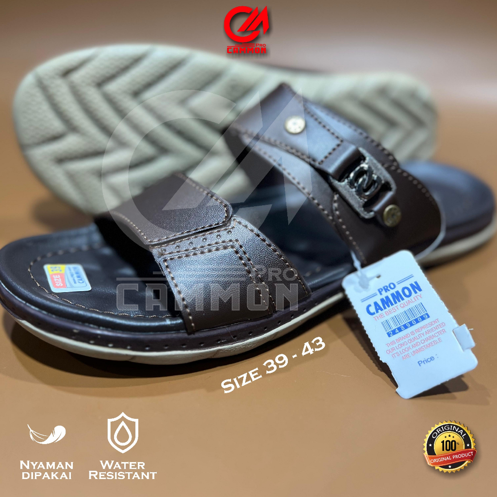 Sandal Pria Kulit Pro Cammon C.S 12 Dark Brown Original