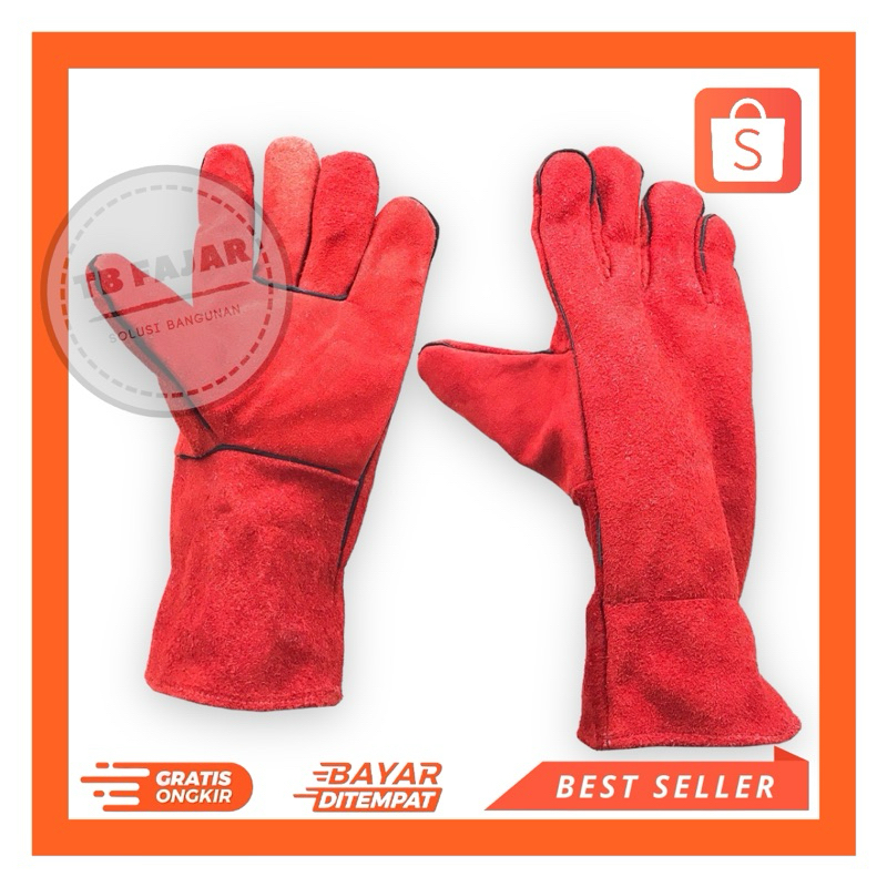 Sarung Tangan Las Kulit Leather Welding Glove 14 Inch