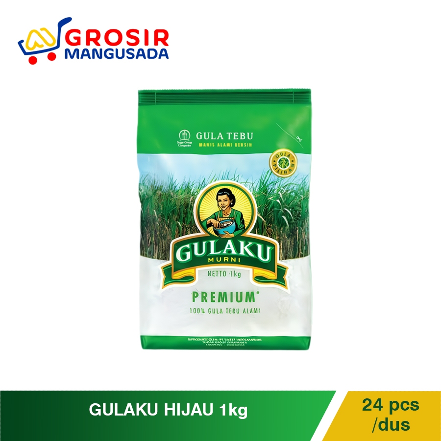 GROSIR Gulaku Hijau 1 kg Gula Pasir 1 dus isi 24pcs