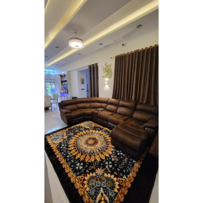 Karpet Ambal Lantai Malaysia 270x190 Bahan Busa Tebal Full Anti Slip Motif Minimalis Modern Ruang Ta