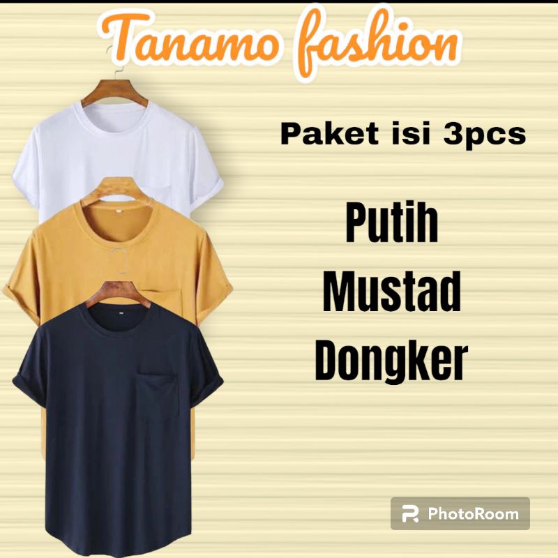 kaos pocket pria lengan pendek kantong depan aktif / kaos kantong pria / kaos polos pria lengan pend