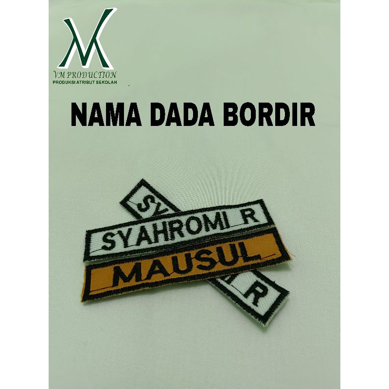 SEHARI JADI / Bordir nama dada / Nama dada bordir /Bet bed nama dada