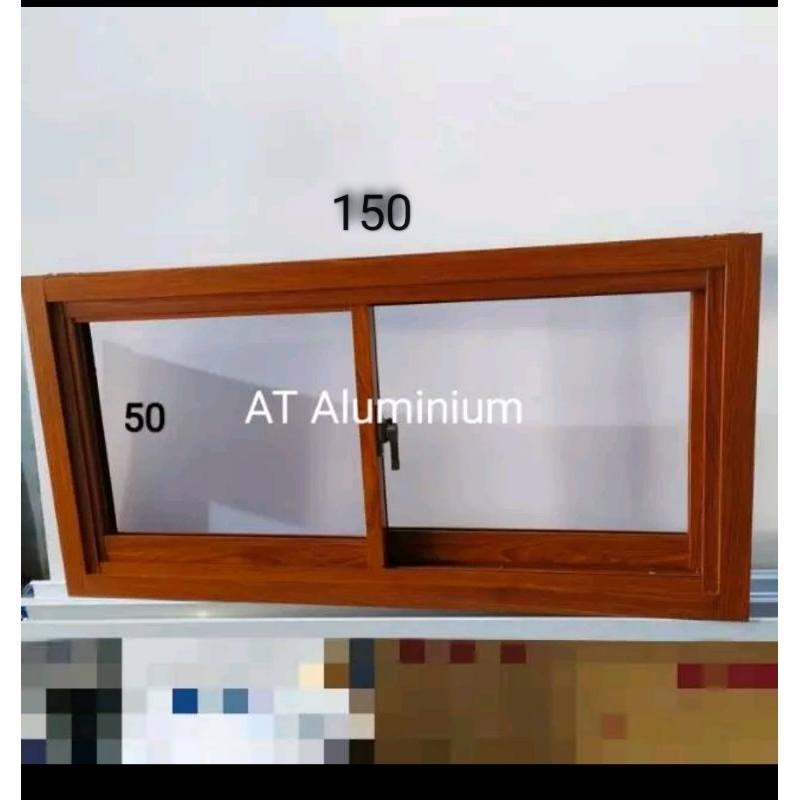 jendela sliding 50x150 serat kayu