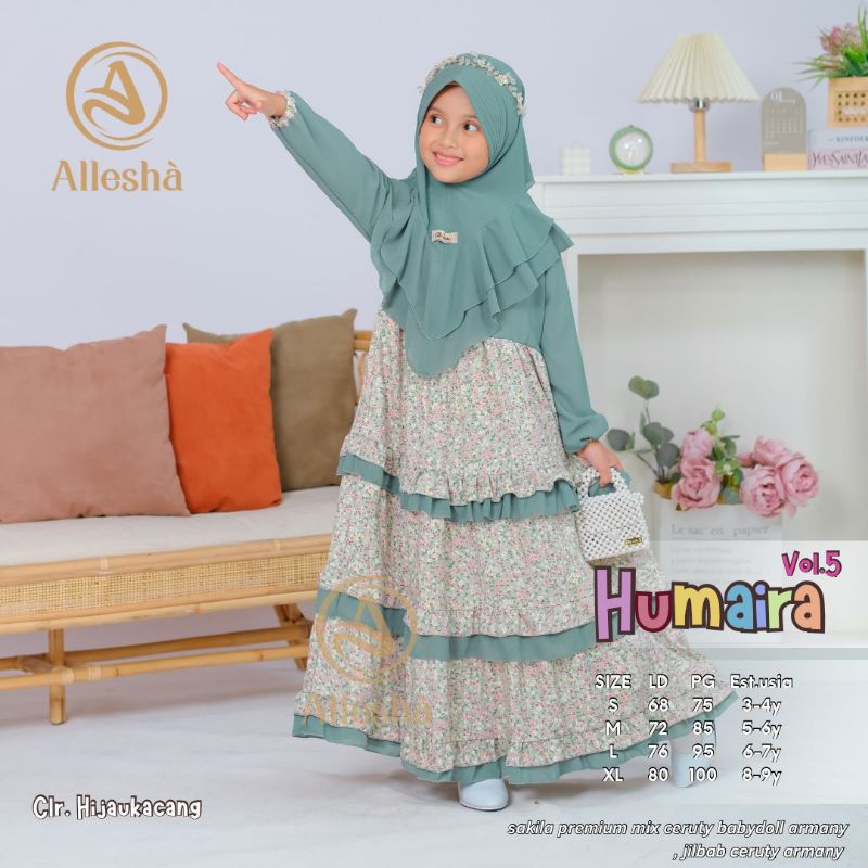 Orchid_kids//Humaira Dress include khimar//gamis anak perempuan terkini//ori Excel