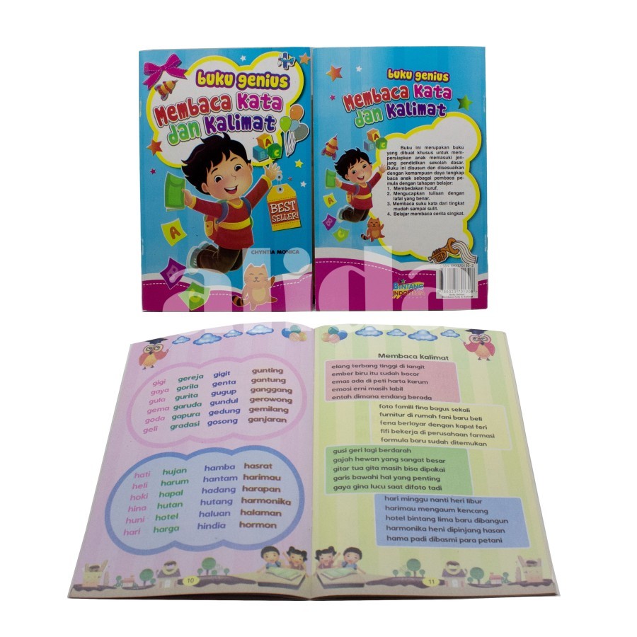 Buku Anak TK PAUD Buku Genius Membaca Kata dan Kalimat belajar membaca