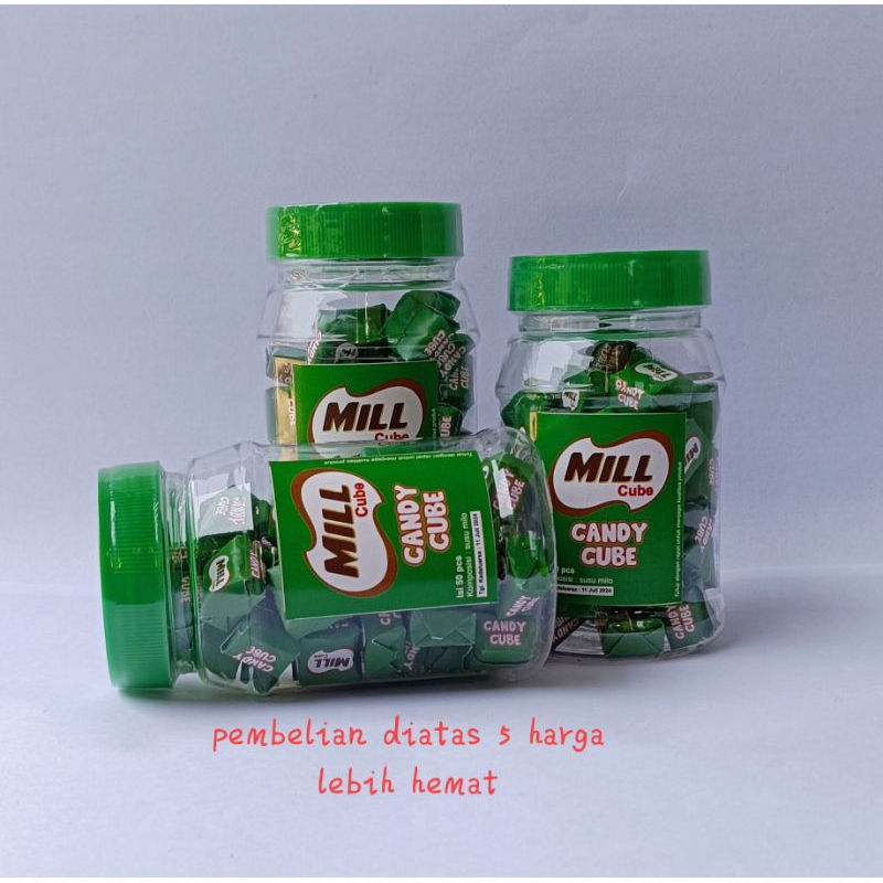 

GROSIR permen MILO cube lokal mill cube BOTOL isi 50