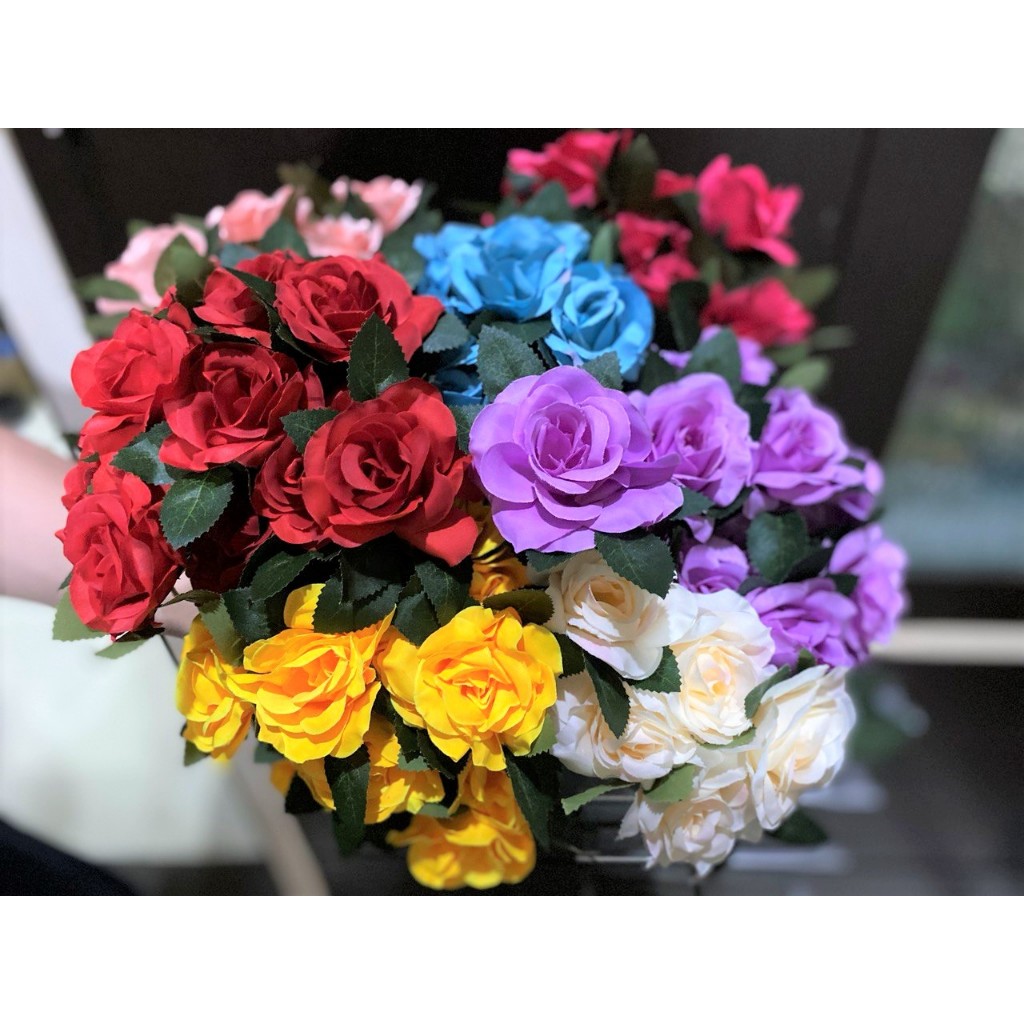 (1 tangkai) NEW Bunga Mawar / Artificial Rose / Bunga Plastik / Mawar Plastik / Bunga Palsu / Bunga 