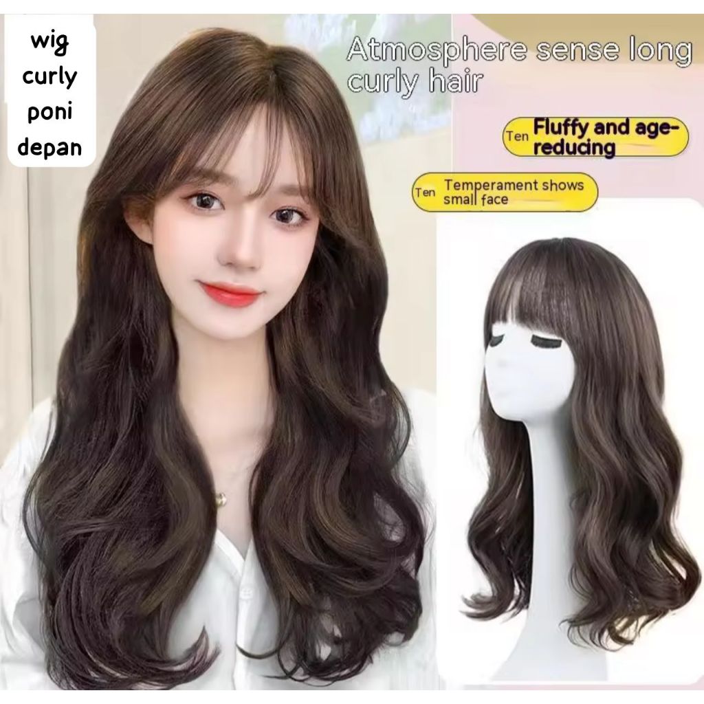 Wig curly poni depan wig curly poni