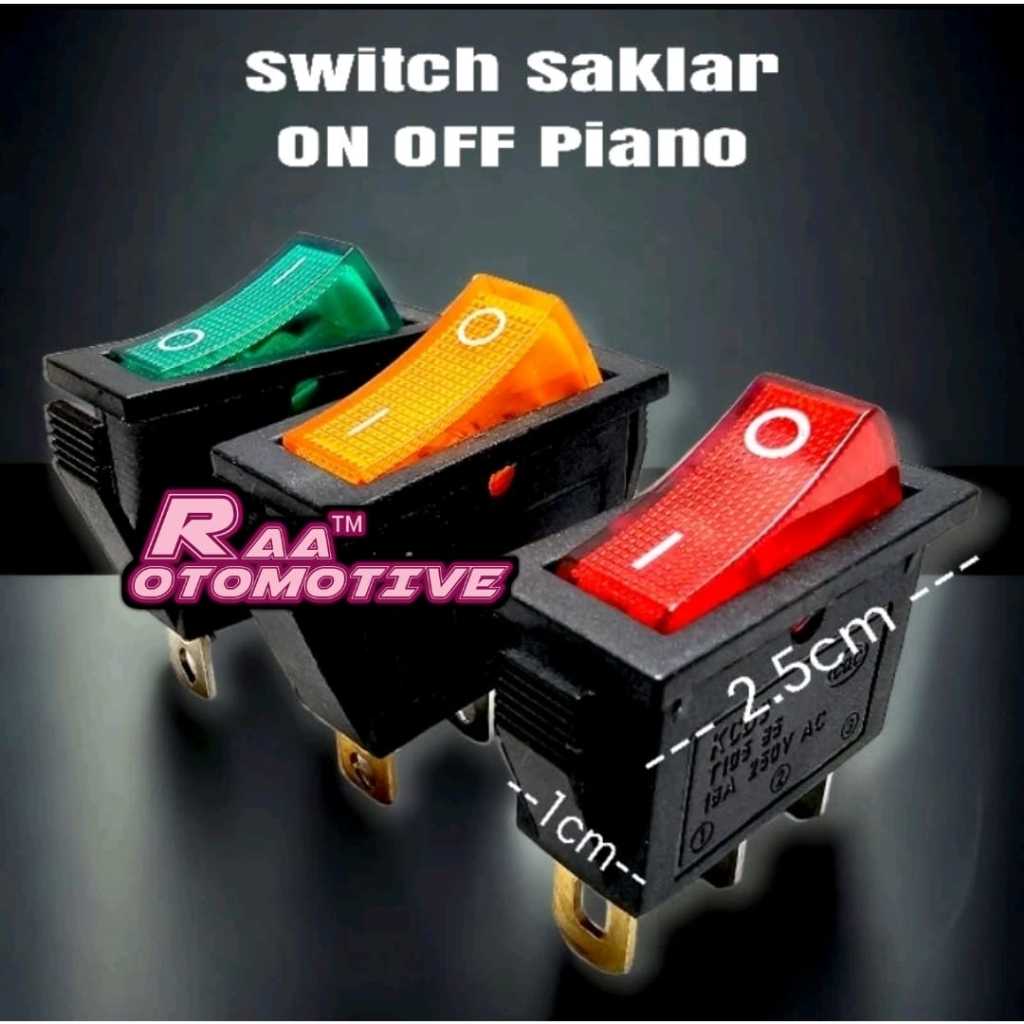 Switch Saklar On Off Piano Kecil - Bisa Dipakai Mobil Dan Motor