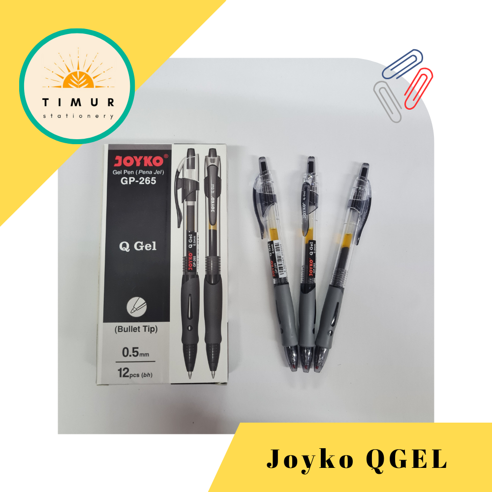 

Pen QGEL Cekrek 0.5 JOYKO / T3 Gel Hitam isi 12 Pen