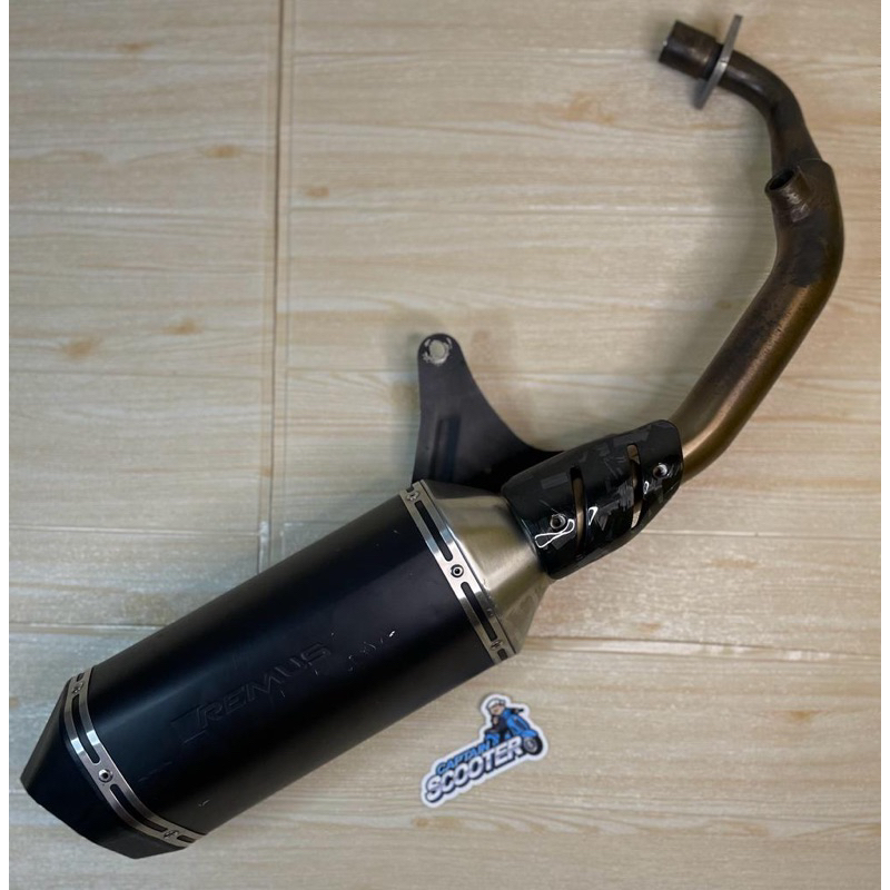 Exhaust Knalpot Remus Hexacone Black Matte Vespa Sprint Primavera S LX LXV Second