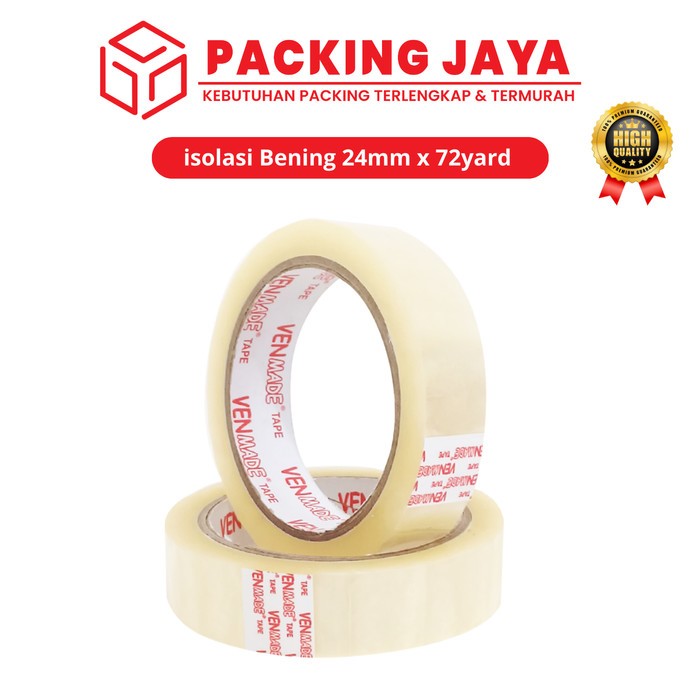 

Isolasi/Selotip Bening Vendmade 24mm x 72Yard 1Slop isi 6pcs