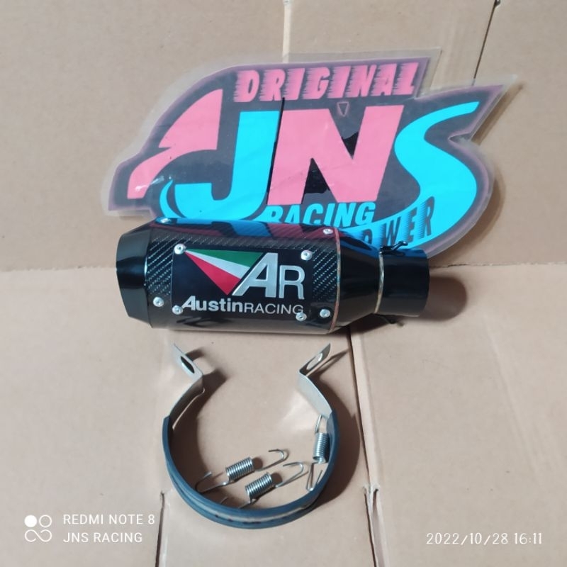 SILINCER KNALPOT AR AUSTIN RACING BEAT FI KARBU MIO J GT SPACY GENIO SCOOPY  BEAT STREET INLET 50MM