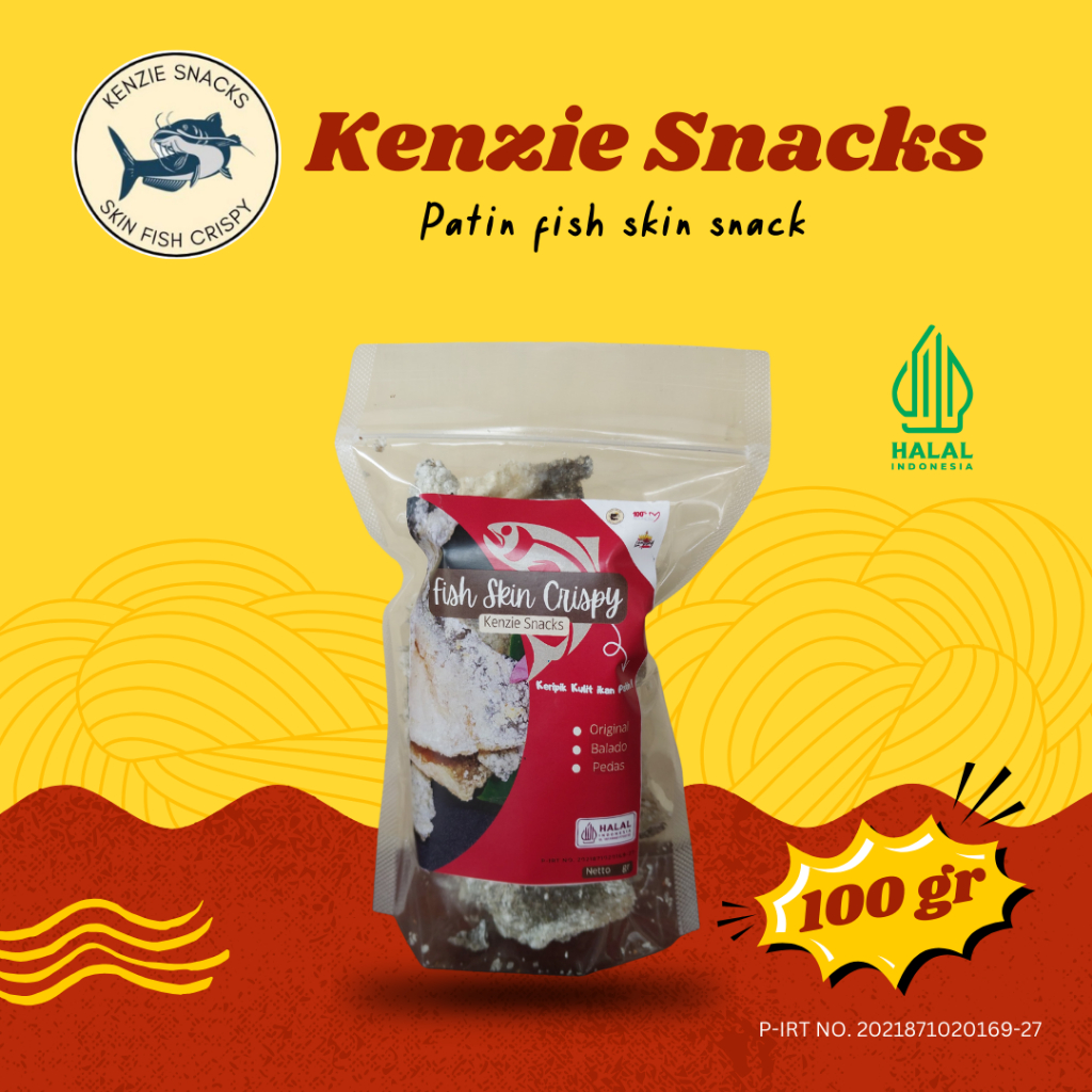 

Kripik Kulit Ikan Patin Kenzie Snack 100 Gr