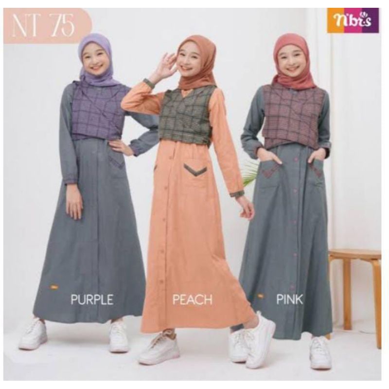 gamis remaja,nt075 nibras,gamis GAMIS NIBRAS REMAJA PANJANG PONDOK PESANTREN ANAK TANGGUNG PEREMPUAN