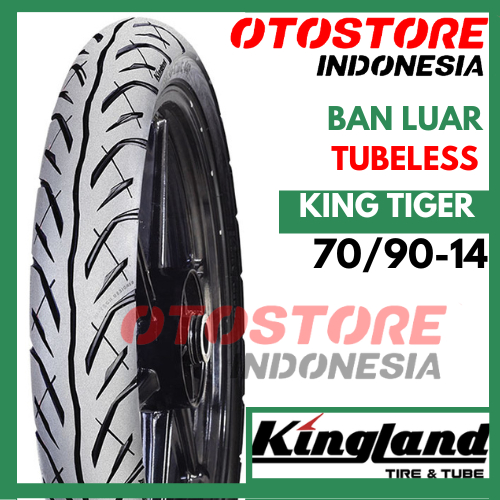 Ban Luar Motor Depan Belakang Kingland King Tiger 70/90-14 Ring 14 Tubeless ban Motor Matic Mio Beat