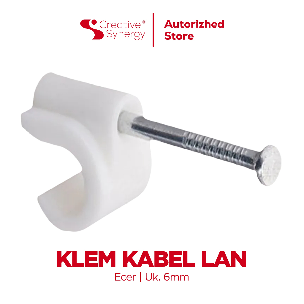 Klem kabel LAN - Nail Clamp - Jepit kabel paku beton paku baja - Ukuran 6mm
