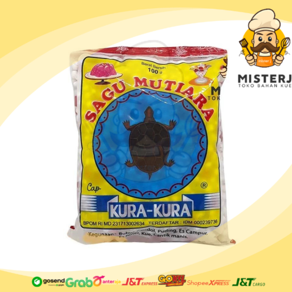 

Sagu Mutiara Kura Kura | 100 Gram x 50 Pcs | 1 Ctn| Sagu Mutiara Cap Kucing