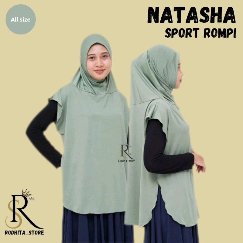 NATASHA Hijab Sport Rompi//hijab sport rompi syar'i//jilbab sport syar'i//jilbab instan//jilbab jers