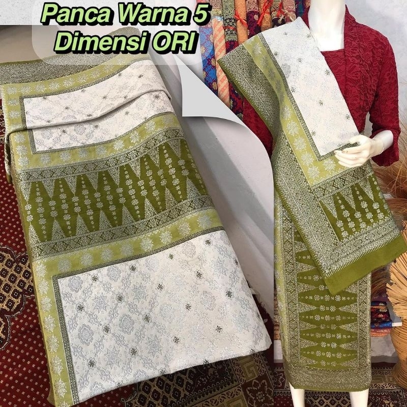 SONGKET PANCA WARNA 5 DIMENSI ORI | Songket Tenun Tangan