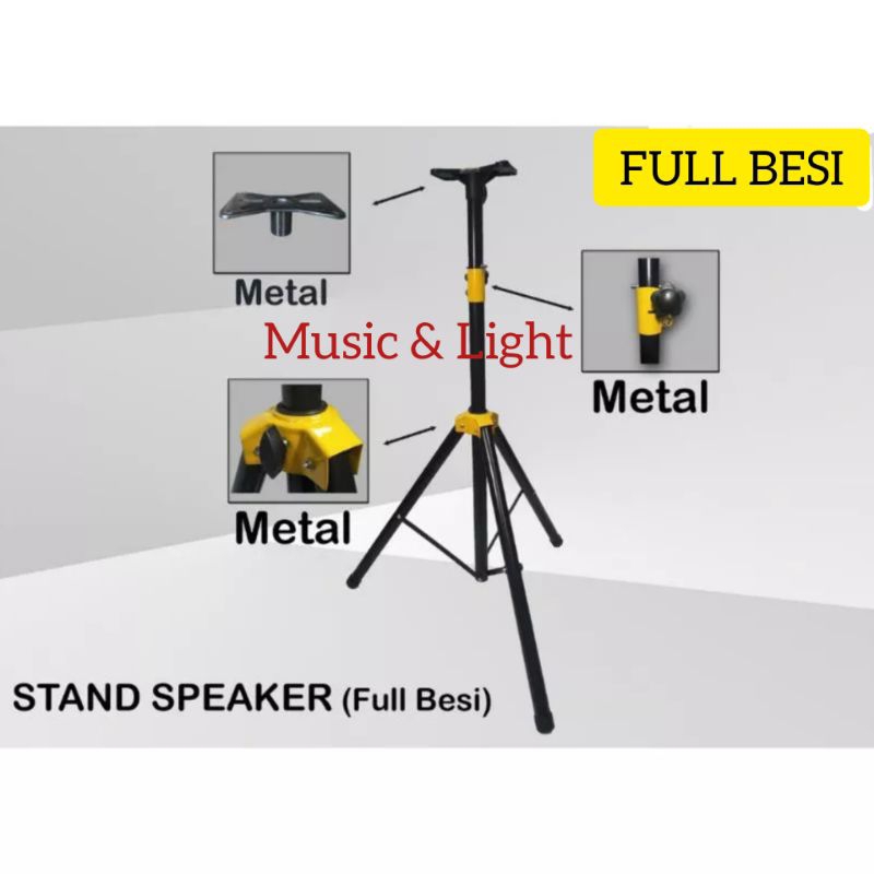 STAND SPEAKER BAHAN FULL BESI / STANDING SPEAKER AKTIF PASIF / STAND TRIPOD SPEAKER  / STAN SPEKER F