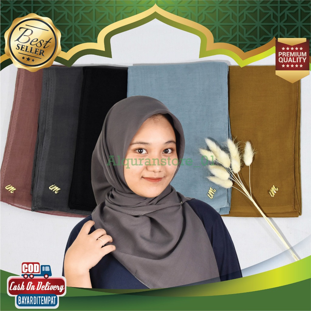 Hijab Paris Ori Kerudung Segi Empat Umma Scarf Paris Original Hijab Segiempat Jilbab Polos 110x110cm