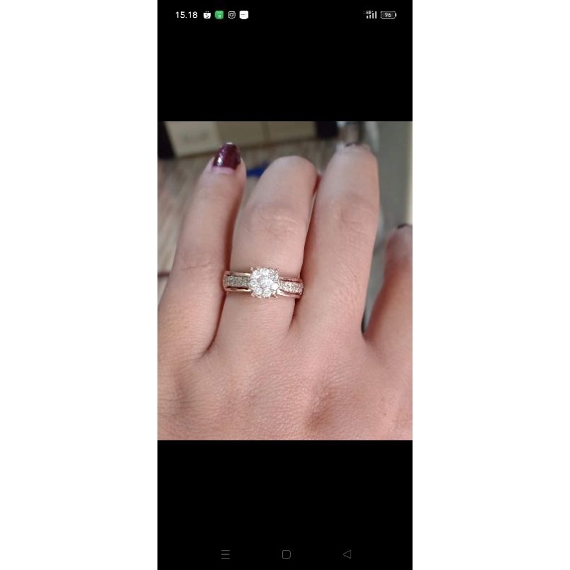 ACC cincin bulat Tinggi berlian Medan asli