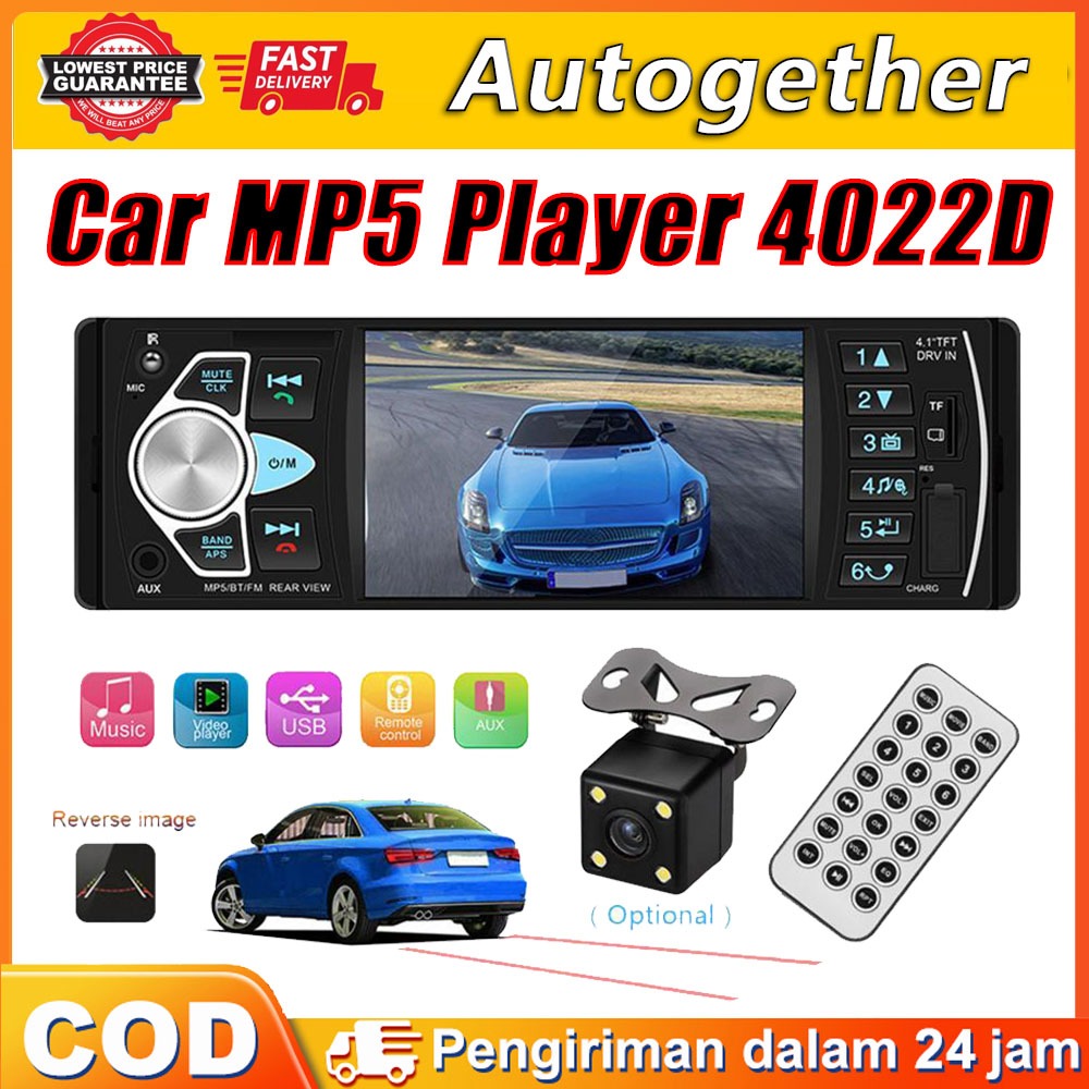 (Dikirim Dari Jakarta) 4022D Pemutar MP5 Audio Video 1 Din 4.1 Inci Audio Mobil LCD 4.1 Inch Bluetoo