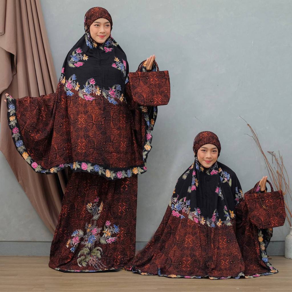 MUKENA BATIK CAP ENCIM PEKALONGAN SOGAN COKLAT